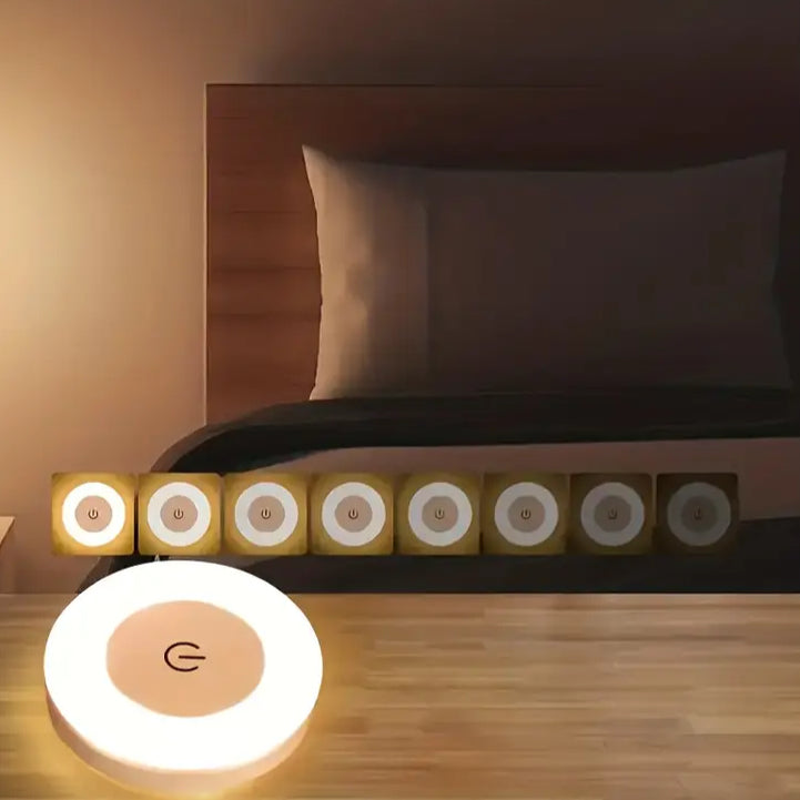 Rechargeable Touch LED Puck Light – Wireless Stick-On Dimmable Night Light