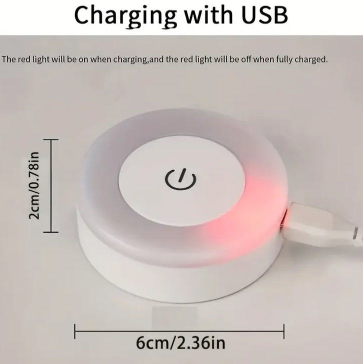 Rechargeable Touch LED Puck Light – Wireless Stick-On Dimmable Night Light
