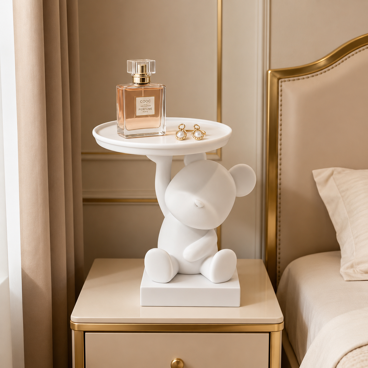 Minimalist Bear Tray Organizer – Decorative Catchall Tray for Keys, Jewellery & Small Essentials