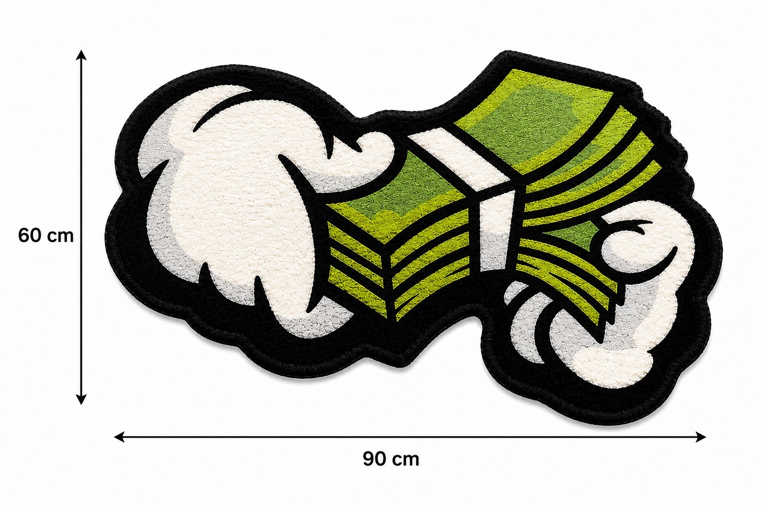 Money Rug – Cash Stack Floor Mat – Soft Plush Bedroom & Gaming Rug (Multiple Sizes)