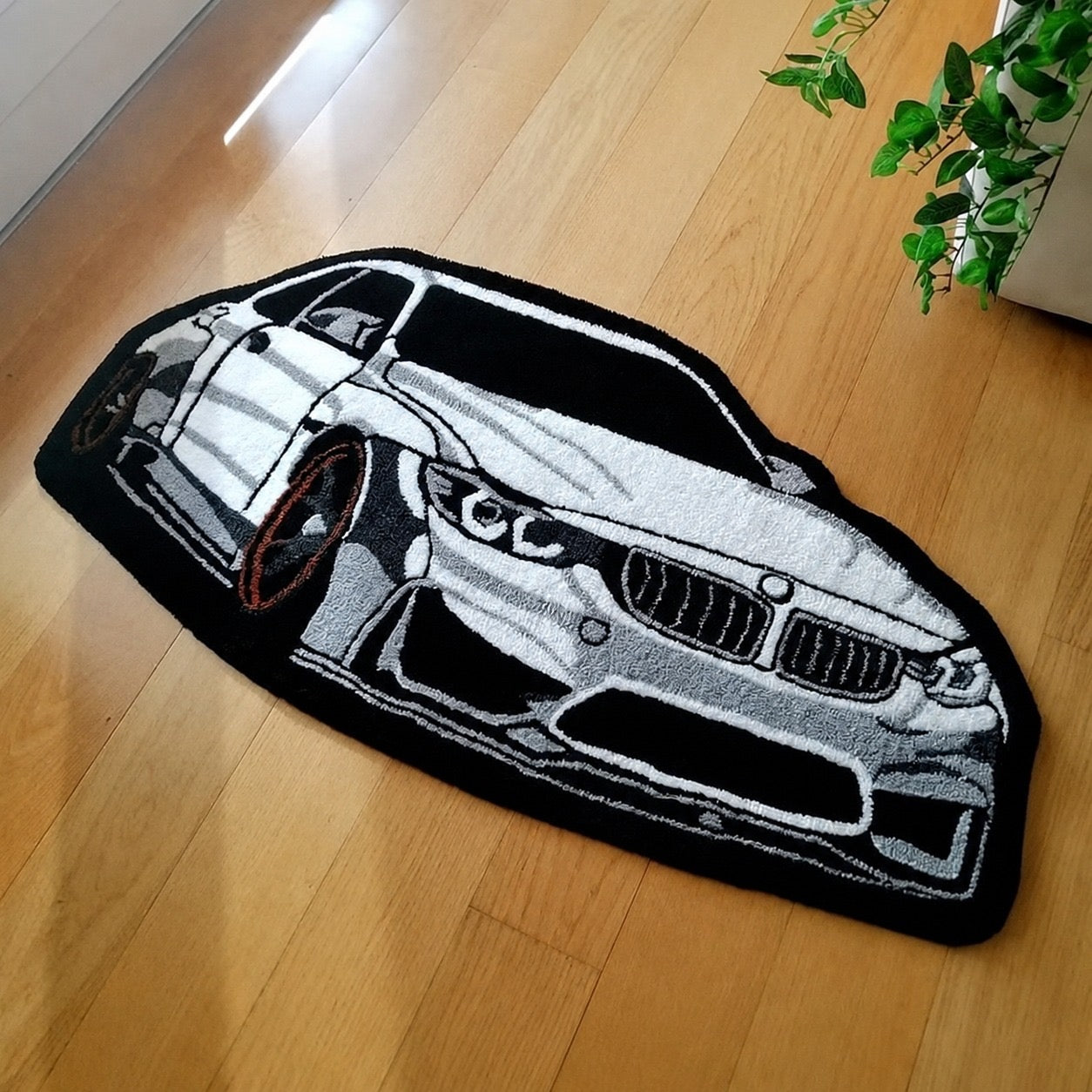 BMW Car Shaped Rug – Soft Plush Floor Mat – 40×80cm / 60×120cm / 80×160cm