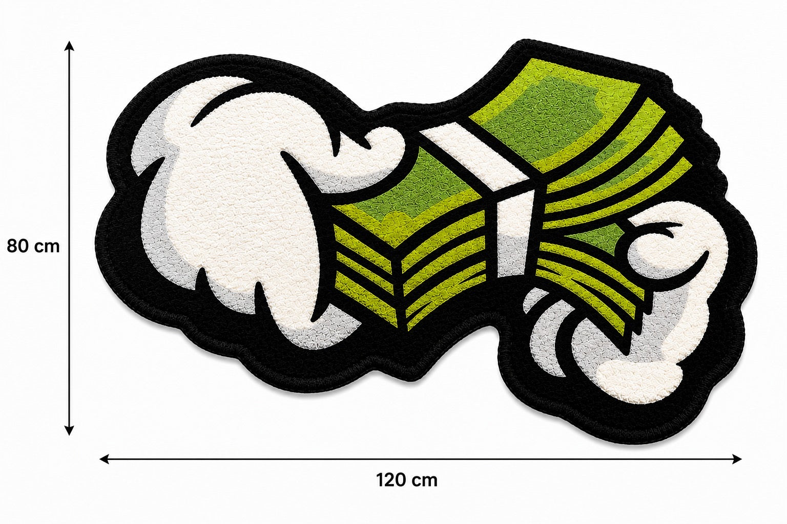 Money Rug – Cash Stack Floor Mat – Soft Plush Bedroom & Gaming Rug (Multiple Sizes)