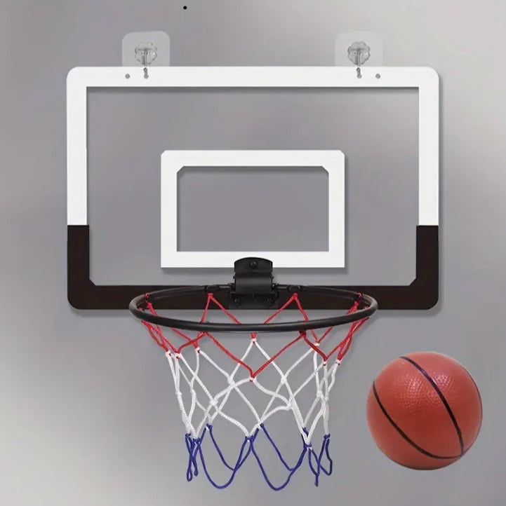 Mini Indoor Basketball Hoop Set with Ball – Wall & Door Mounted Backboard for Kids and Adults