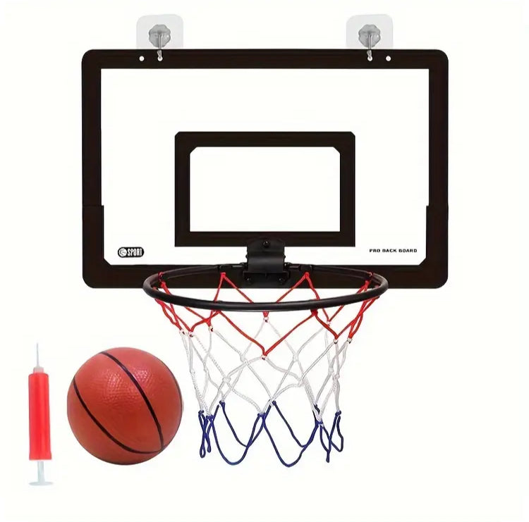 Mini Indoor Basketball Hoop Set with Ball – Wall & Door Mounted Backboard for Kids and Adults
