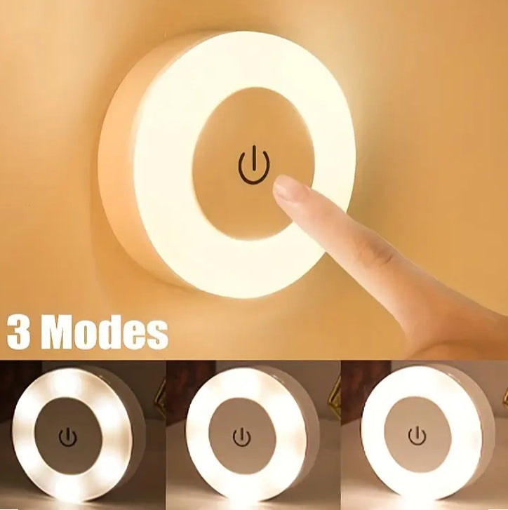 Rechargeable Touch LED Puck Light – Wireless Stick-On Dimmable Night Light