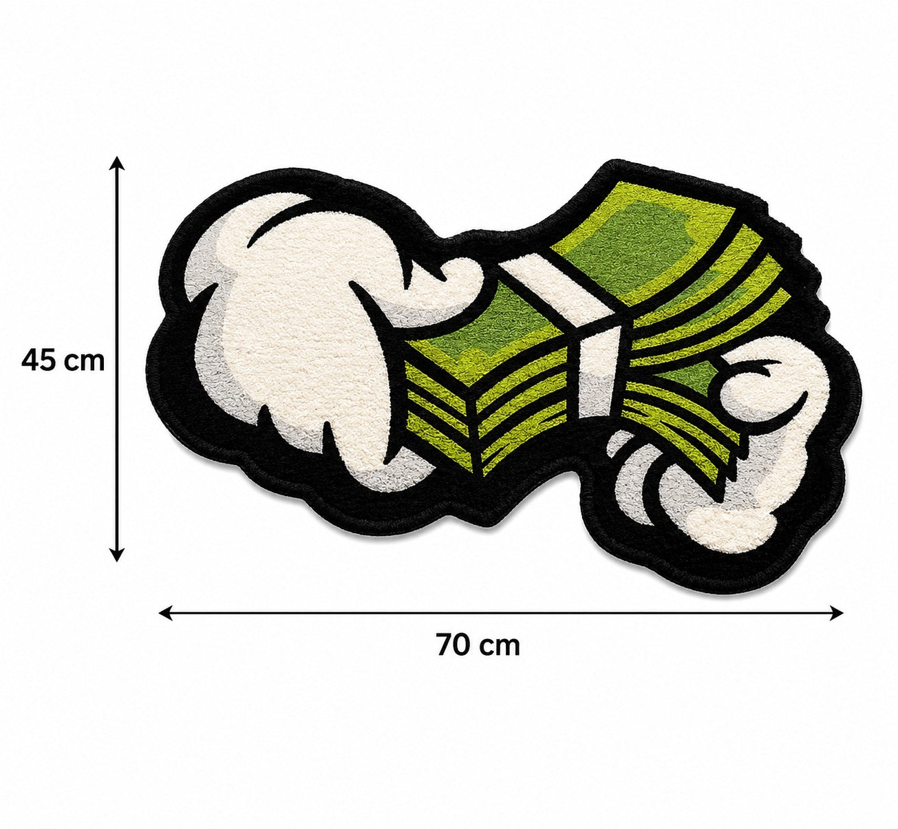 Money Rug – Cash Stack Floor Mat – Soft Plush Bedroom & Gaming Rug (Multiple Sizes)