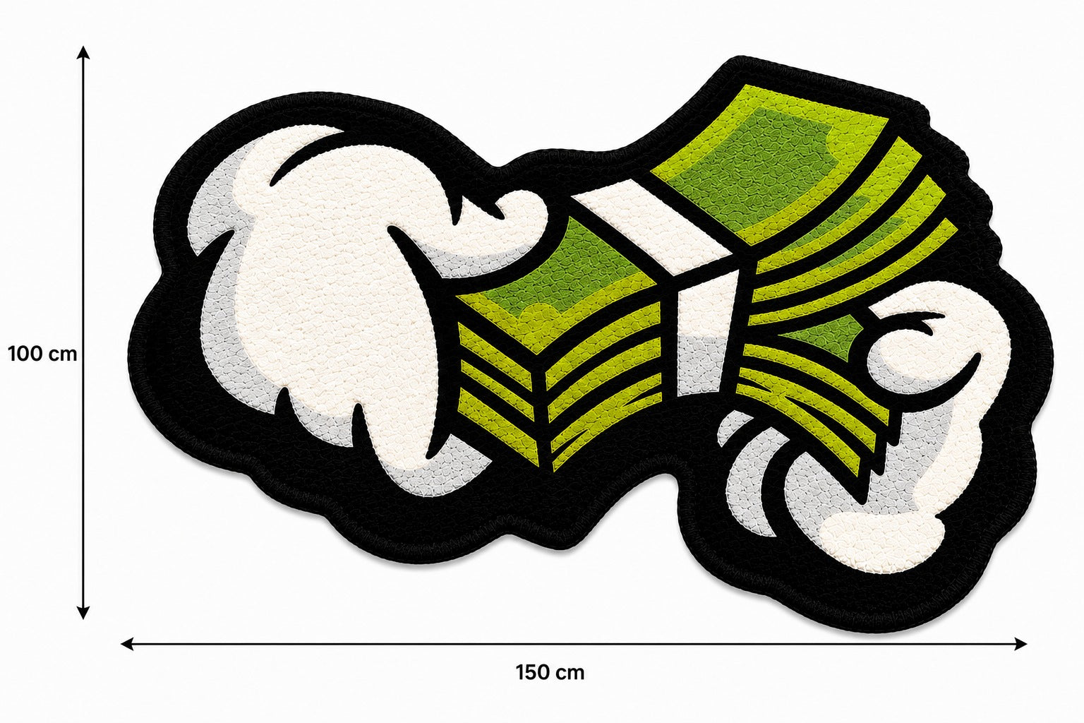 Money Rug – Cash Stack Floor Mat – Soft Plush Bedroom & Gaming Rug (Multiple Sizes)
